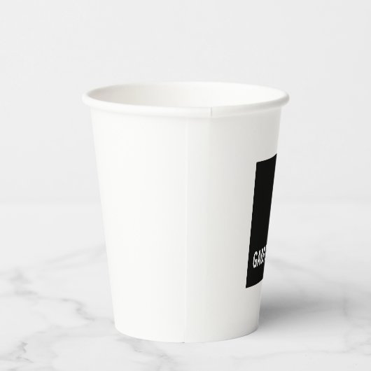 Professionele minimalistische aangepaste naam zwar papieren bekers (Rechts)