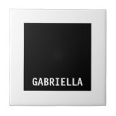 Professionele minimalistische aangepaste naam zwar tegeltje (Voorkant)