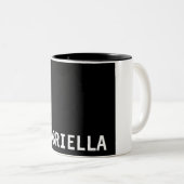 Professionele minimalistische aangepaste naam zwar tweekleurige koffiemok (Voorkant rechts)