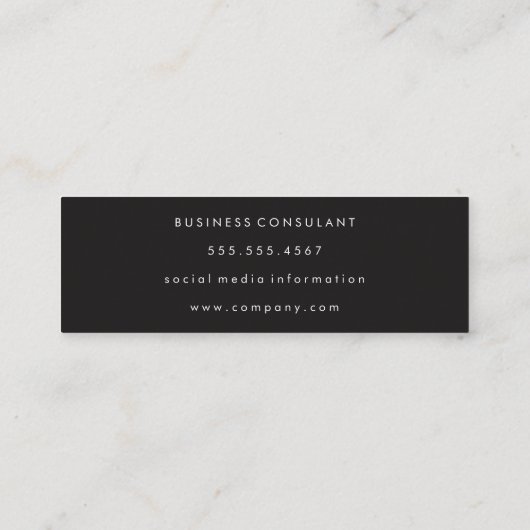 Professionele minimalistische accessoires mini visitekaartje (Achterkant)