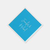 Professionele minimalistische azuurblauwe kalligra servet (Hoek)