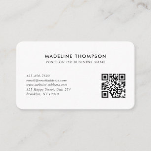 Professionele minimalistische bedrijfs-QR-code Visitekaartje