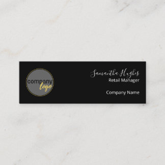 PROFESSIONELE MINIMALISTISCHE BLACK WHITE BUSINESS MINI VISITEKAARTJE