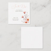 Professionele Minimalistische Bloemen Bewaar de Da Informatiekaartje (Voorkant / Achterkant)