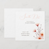 Professionele minimalistische bloemen save the date (Voorkant / Achterkant)