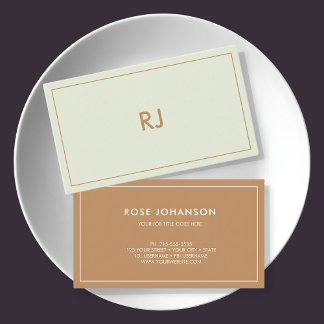 Professionele minimalistische Brown Pastel Consult Visitekaartje