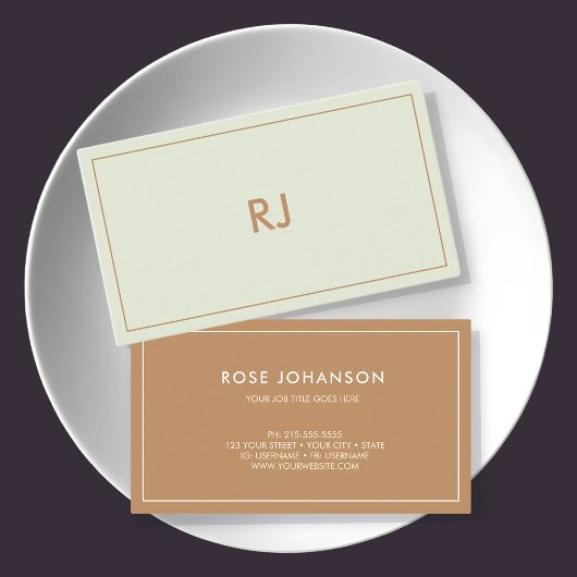 Professionele minimalistische Brown Pastel Consult Visitekaartje