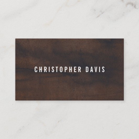 Professionele Minimalistische Bruin Wit Consultant Visitekaartje (Voorkant)