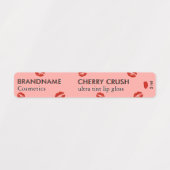 Professionele minimalistische Cherry Crush Red Lip Labels (Design 1)