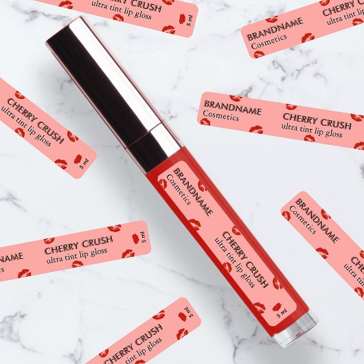 Professionele minimalistische Cherry Crush Red Lip Labels
