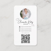 Professionele minimalistische cosmetische scanbare visitekaartje (Voorkant)