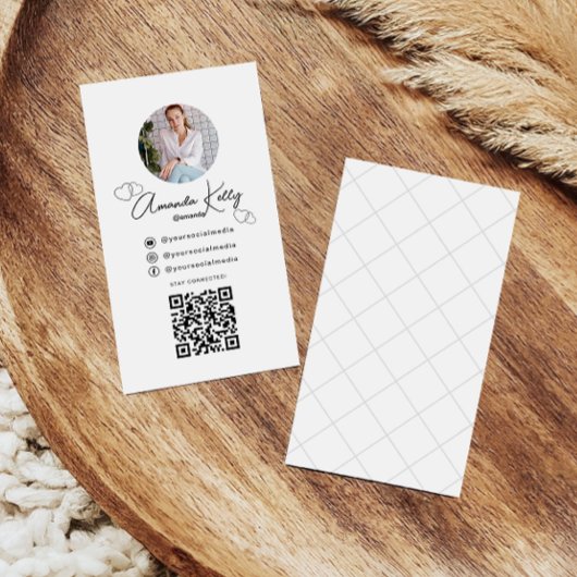 Professionele minimalistische cosmetische scanbare visitekaartje