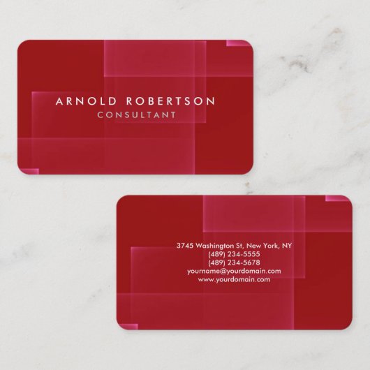 Professionele minimalistische Dark Red Artistic Ch Visitekaartje (Voorkant / Achterkant)