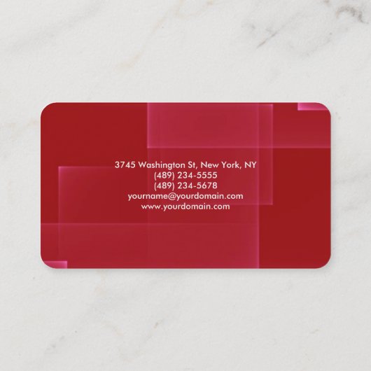 Professionele minimalistische Dark Red Artistic Ch Visitekaartje (Achterkant)