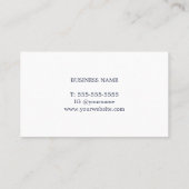 Professionele minimalistische, donkerblauwe consul visitekaartje (Achterkant)