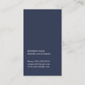 Professionele minimalistische, donkerblauwe consul visitekaartje (Achterkant)