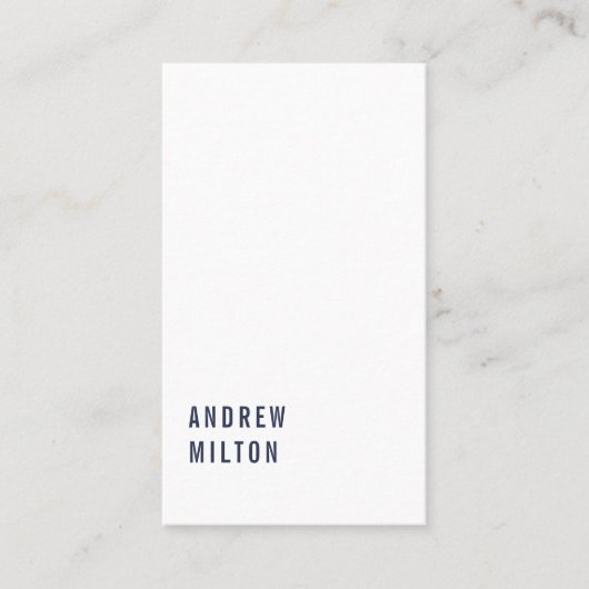 Professionele minimalistische, donkerblauwe consul visitekaartje (Voorkant)