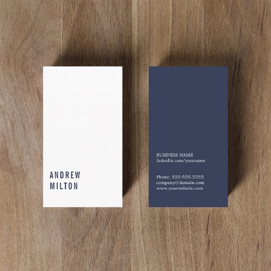 Professionele minimalistische, donkerblauwe consul visitekaartje