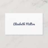 Professionele minimalistische, donkerblauwe consul visitekaartje (Voorkant)