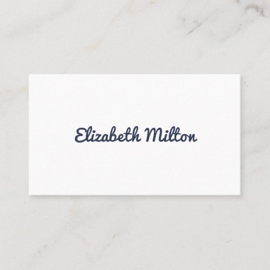 Professionele minimalistische, donkerblauwe consul visitekaartje (Voorkant)