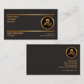 Professionele minimalistische dubbele Gold Line Ch Visitekaartje (Voorkant / Achterkant)