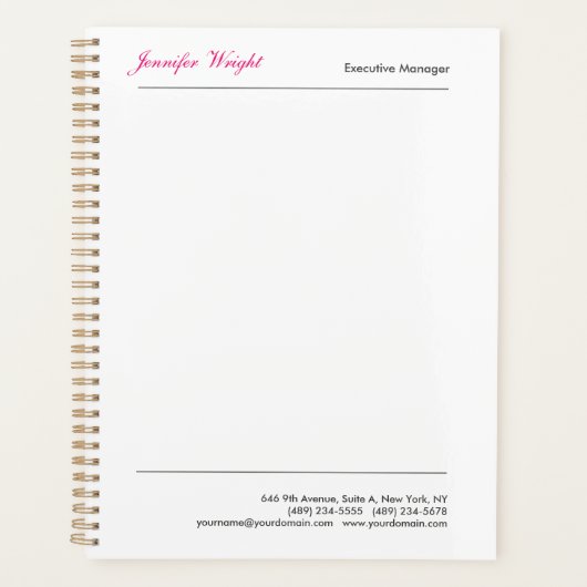 Professionele minimalistische eenvoudige elegante  planner (Voorkant)