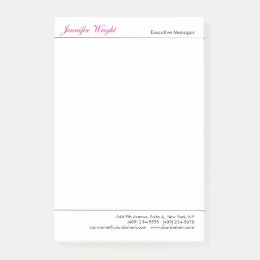 Professionele minimalistische eenvoudige elegante  post-it® notes (Voorkant)