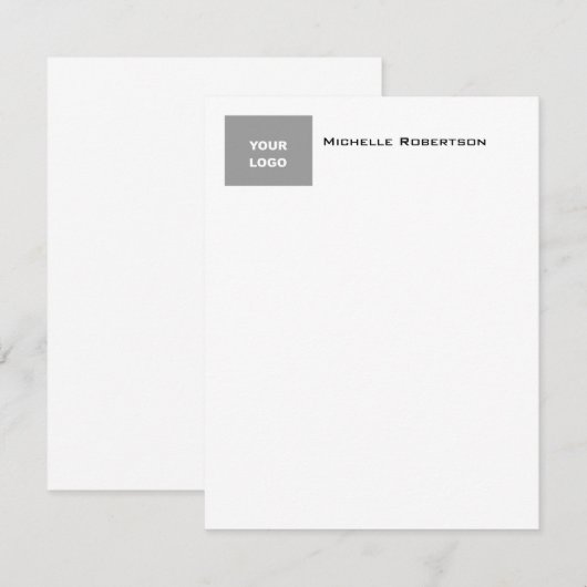 Professionele minimalistische eenvoudige moderne L Notitiekaartje (Voorkant / Achterkant)