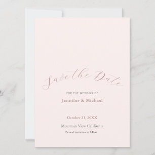 Professionele Minimalistische Eenvoudige Roze Goud Save The Date