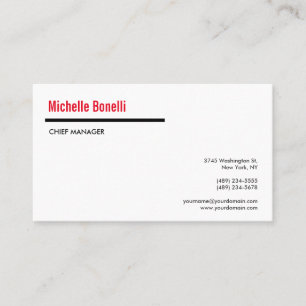 Professionele Minimalistische Eenvoudige Witte Mod Visitekaartje