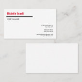 Professionele Minimalistische Eenvoudige Witte Mod Visitekaartje (Voorkant / Achterkant)