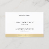 Professionele minimalistische effen Elegant Goud W Visitekaartje (Achterkant)