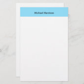 Professionele minimalistische effen klassieke blau briefpapier (Voorkant / Achterkant)