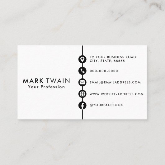 Professionele minimalistische Elegant Custom Logo- Visitekaartje (Achterkant)