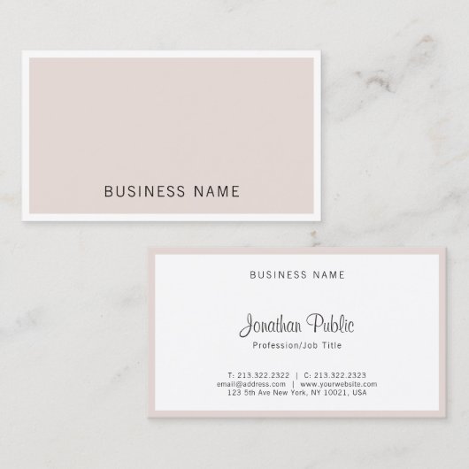 Professionele minimalistische firma Plain Visitekaartje (Voorkant / Achterkant)