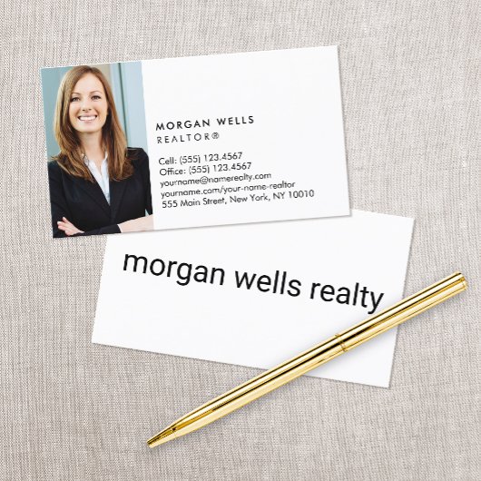 Professionele minimalistische foto visitekaartje