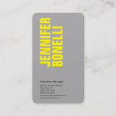 Professionele minimalistische geel grijs scherp visitekaartje (Voorkant)
