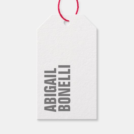 Professionele minimalistische gewaagde moderne gri cadeaulabel (Voorkant)
