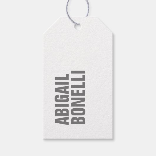 Professionele minimalistische gewaagde moderne gri cadeaulabel (Voorkant)