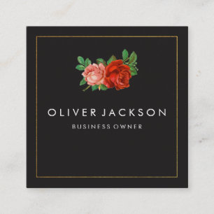 Professionele minimalistische gouden rand Elegante Vierkante Visitekaartje