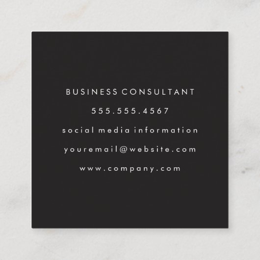 Professionele Minimalistische Gouden Rand Vierkante Visitekaartje (Achterkant)