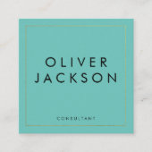 Professionele Minimalistische Gouden Rand Vierkante Visitekaartje (Voorkant)