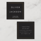 Professionele Minimalistische Gouden Rand Vierkante Visitekaartje (Voorkant / Achterkant)