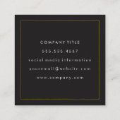 Professionele Minimalistische Gouden Rand Vierkante Visitekaartje (Achterkant)