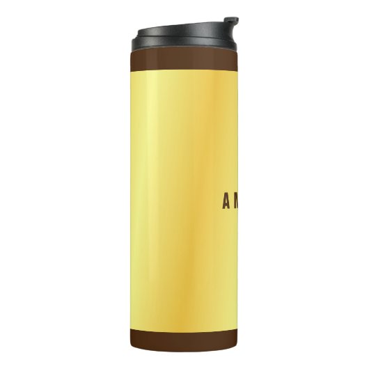 Professionele, minimalistische goudkleur voegt jou thermosbeker (Gedraaid links)