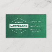 Professionele minimalistische grasverzorging groen visitekaartje (Achterkant)