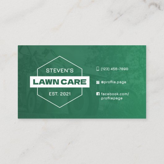Professionele minimalistische grasverzorging groen visitekaartje (Achterkant)