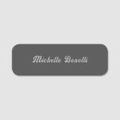 Professionele minimalistische grijze moderne kalli naamplaatje (Voorkant)