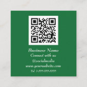 Professionele minimalistische Groene QR-code schaa Vierkante Visitekaartje (Voorkant)