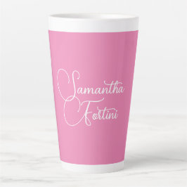 Professionele minimalistische handschrift naam roz latte mok